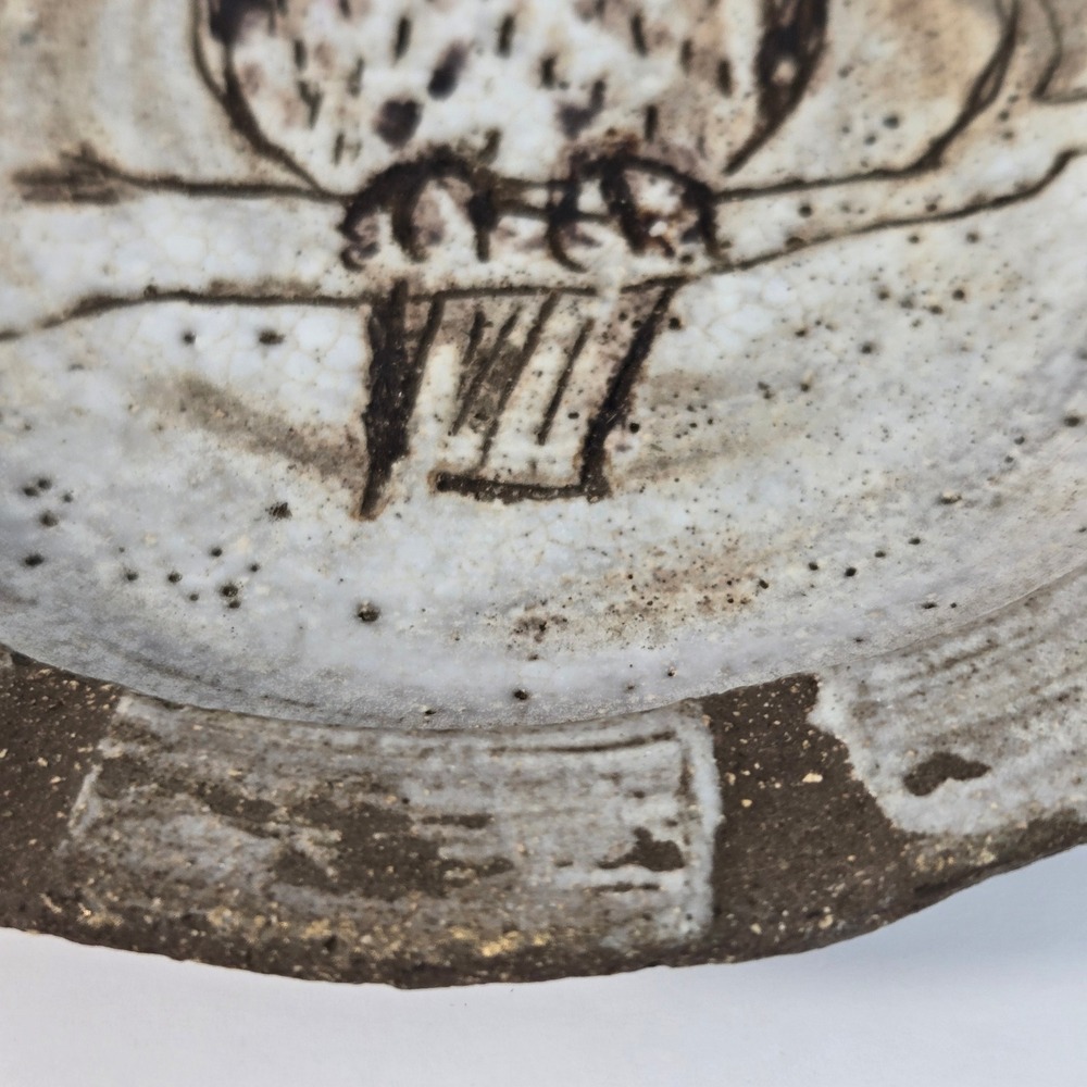 Mid Century Gerd Lu Grove Pottery Ashtray Owl Dish West German Studio Keramik - Picture 3 of 10